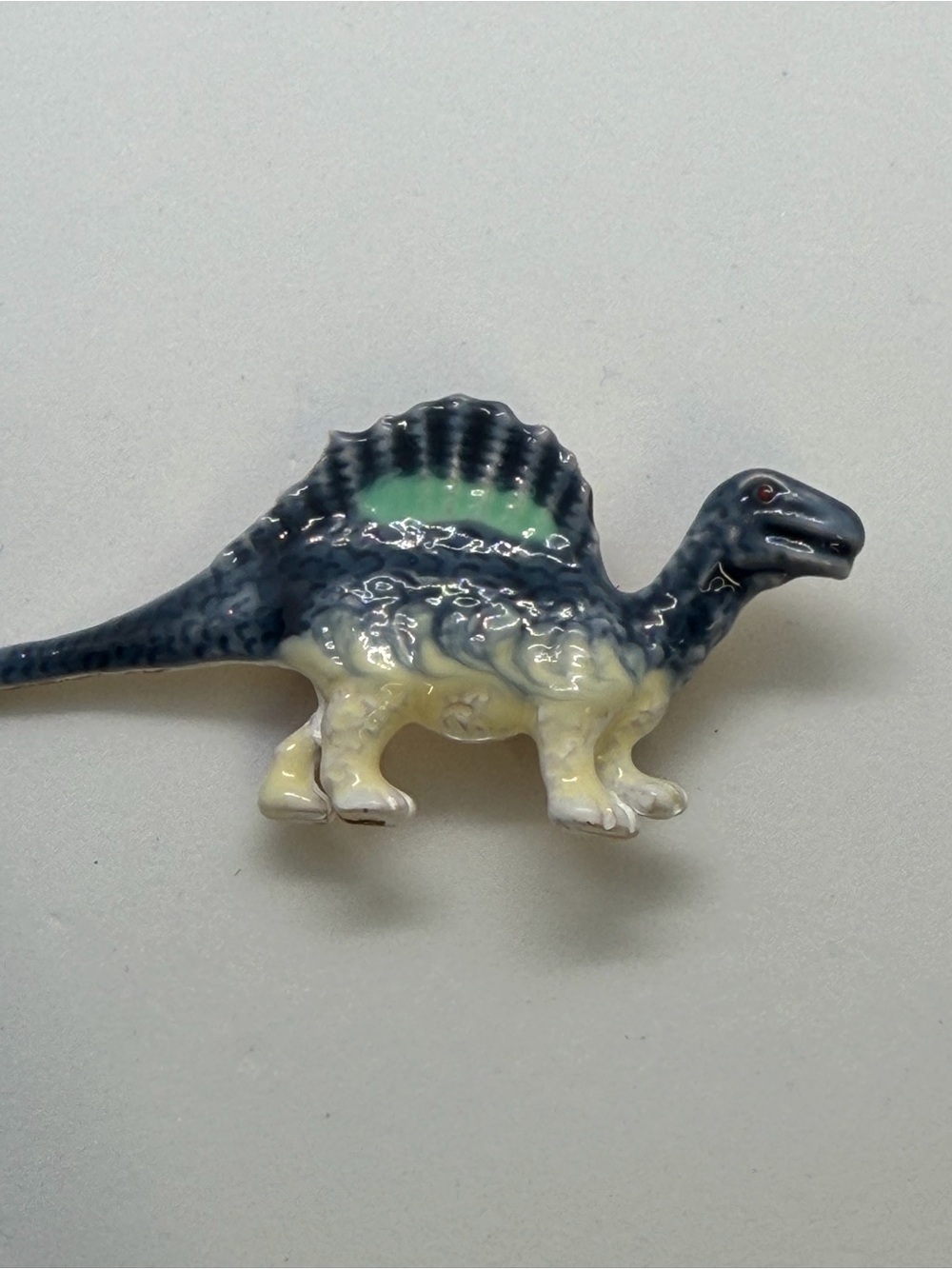 Blue and Cream dino brooch and pendant